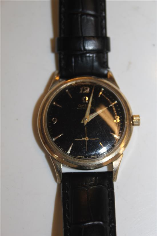 Omega Automatic wrist watch, black face